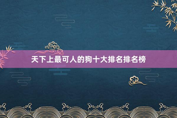 天下上最可人的狗十大排名排名榜